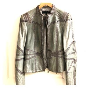 Just Cavalli Leather jacket with studs